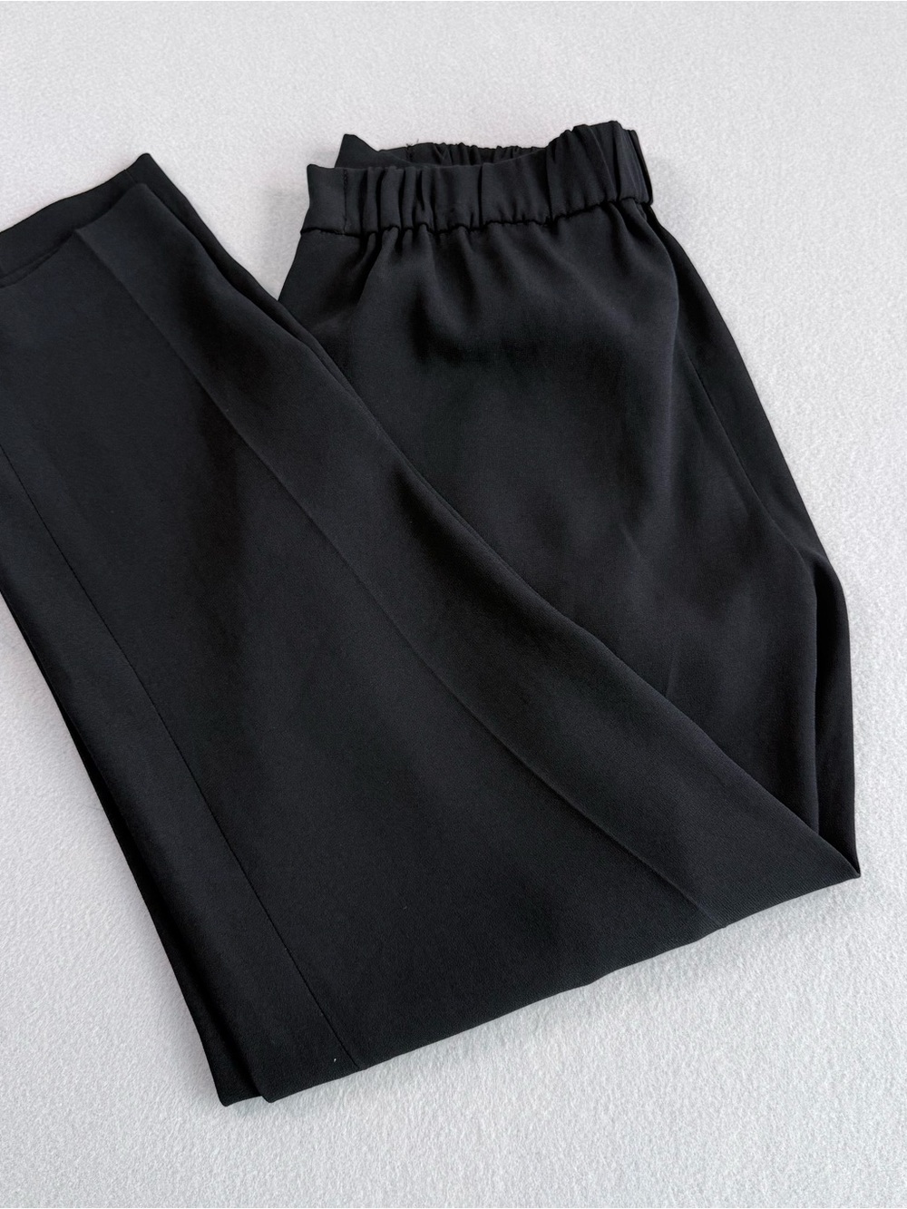 Babaton Black Elastic-Waist Dress Trousers